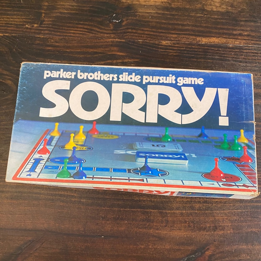 Vintage 1972 Sorry Board Game COMPLETE Parker Brothers Original‎ Box